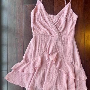 Altar'd State Blush Pink Tie-Strap Mini Dress